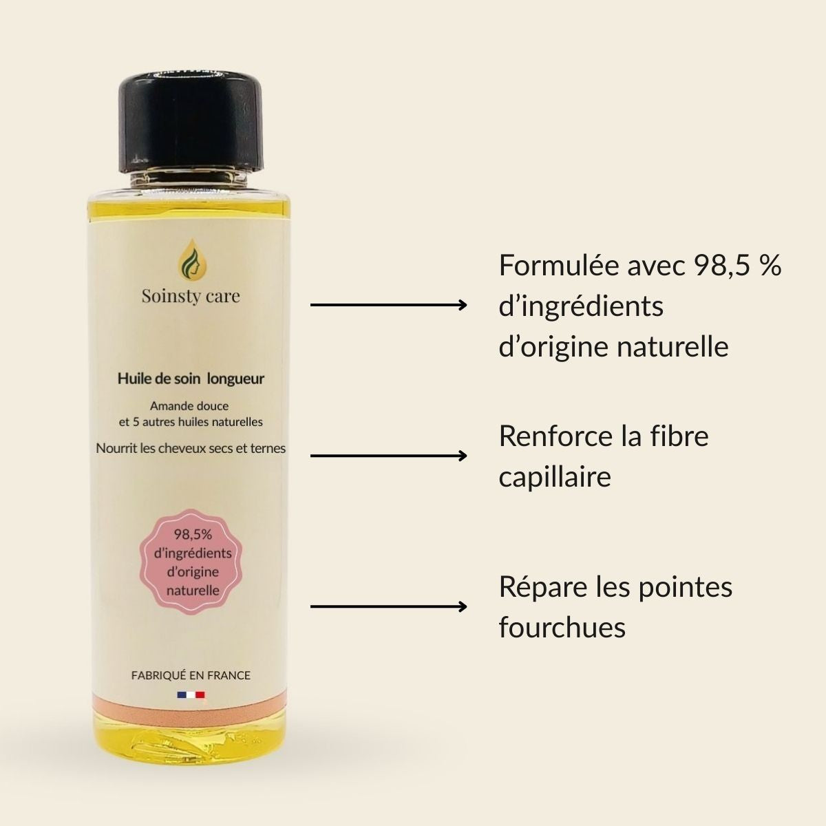 Huile de soin longueur - cheveux secs et ternes